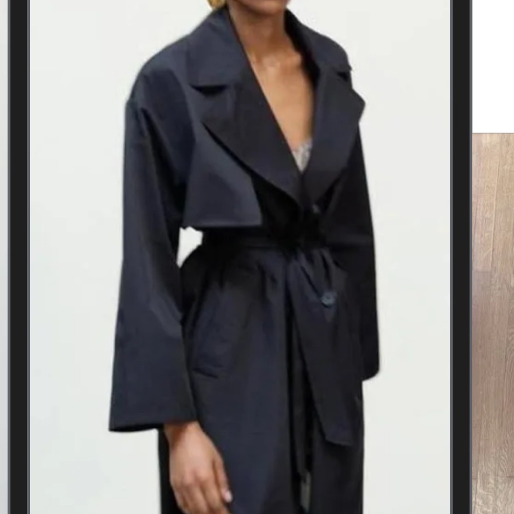 Navy blue Zara lightweight trench